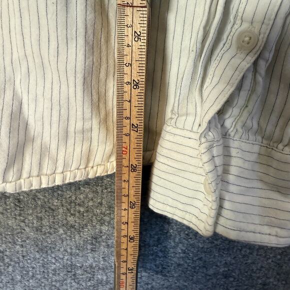 Marine Layer Shirt Mens Large White Striped Soft Knit Button Up Casual - Picture 4 of 8